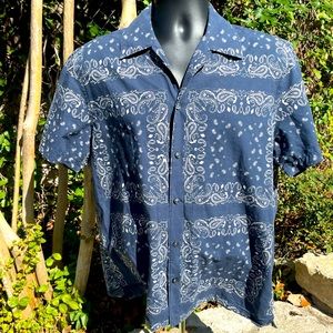 Michael Kors, Short Sleeve, Button-down Shirt, Size L